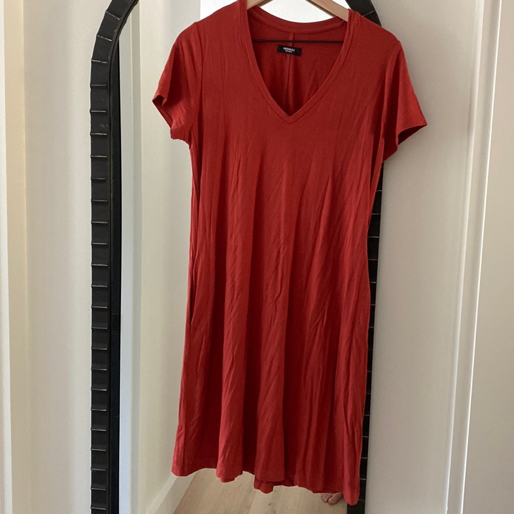 Rust Orange Midi Dress
